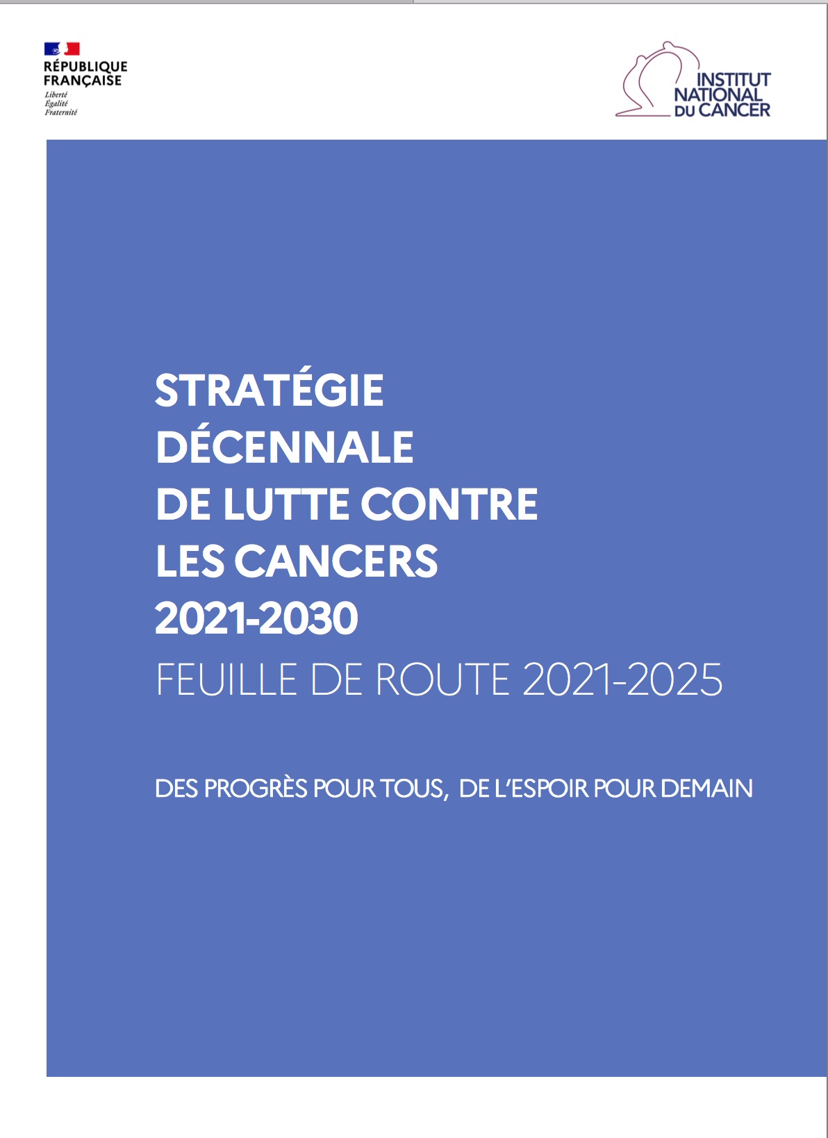 Couv strategie nationale cancer 2021 2030