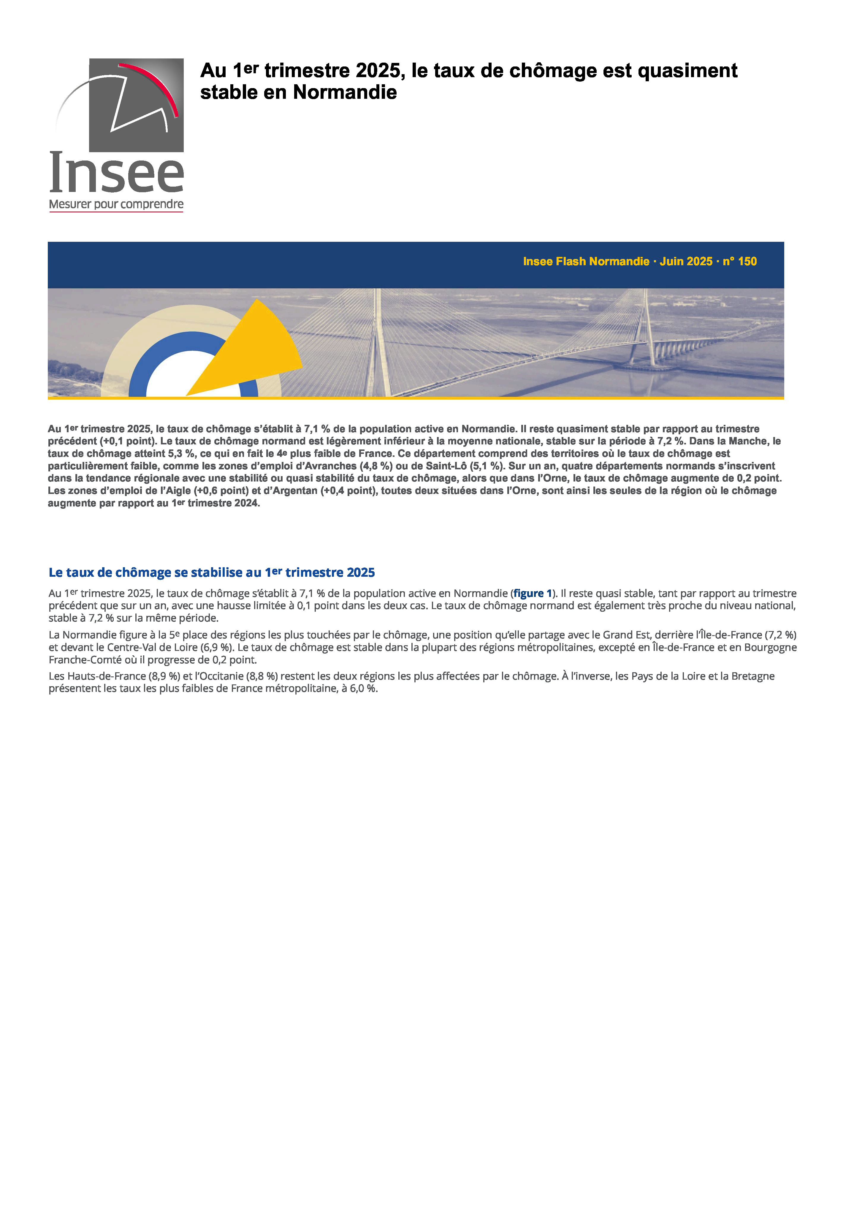 Au 1er trimestre 2025 le taux de chôma Page 1
