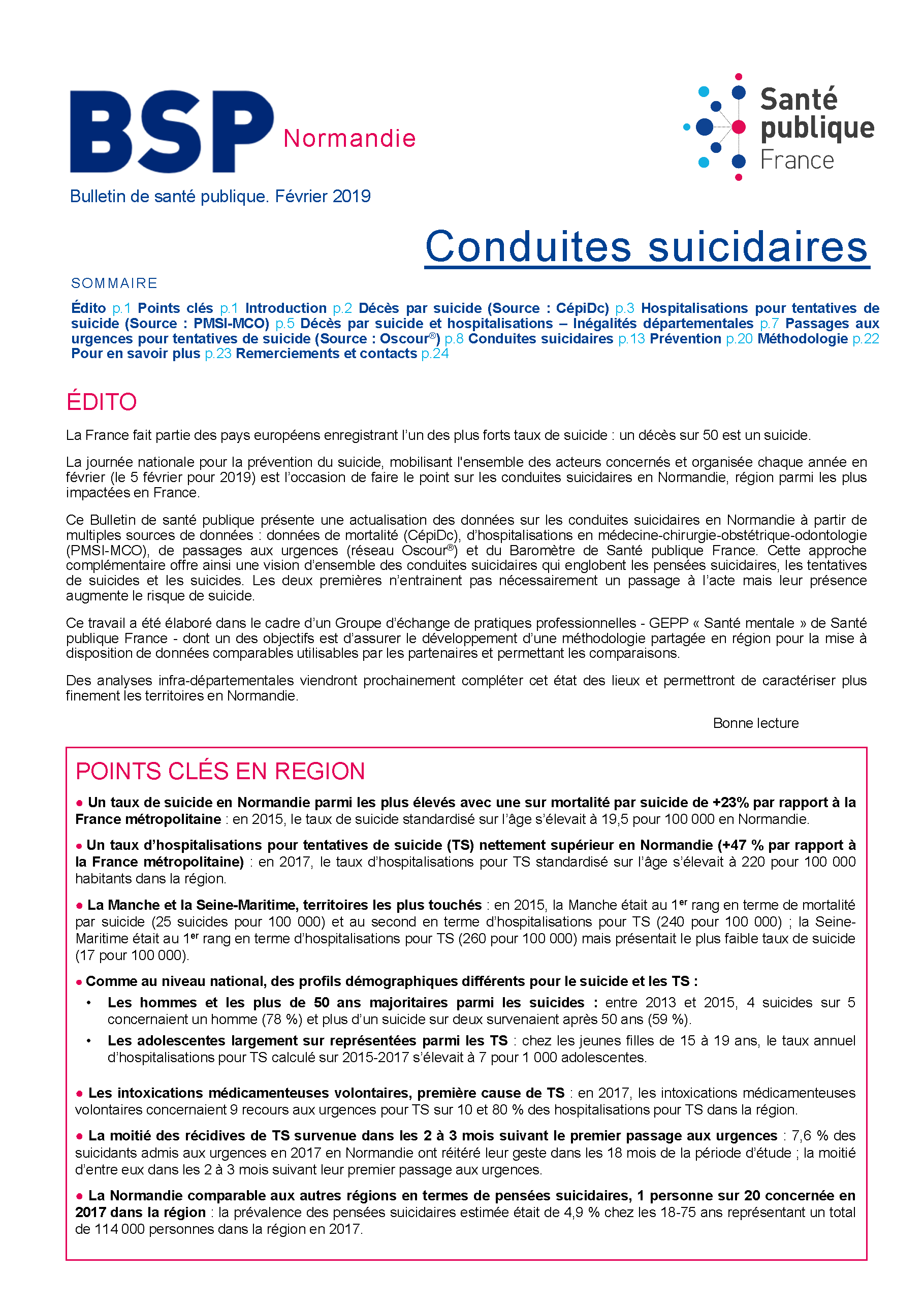BSP suicides SpF Fvrier2019