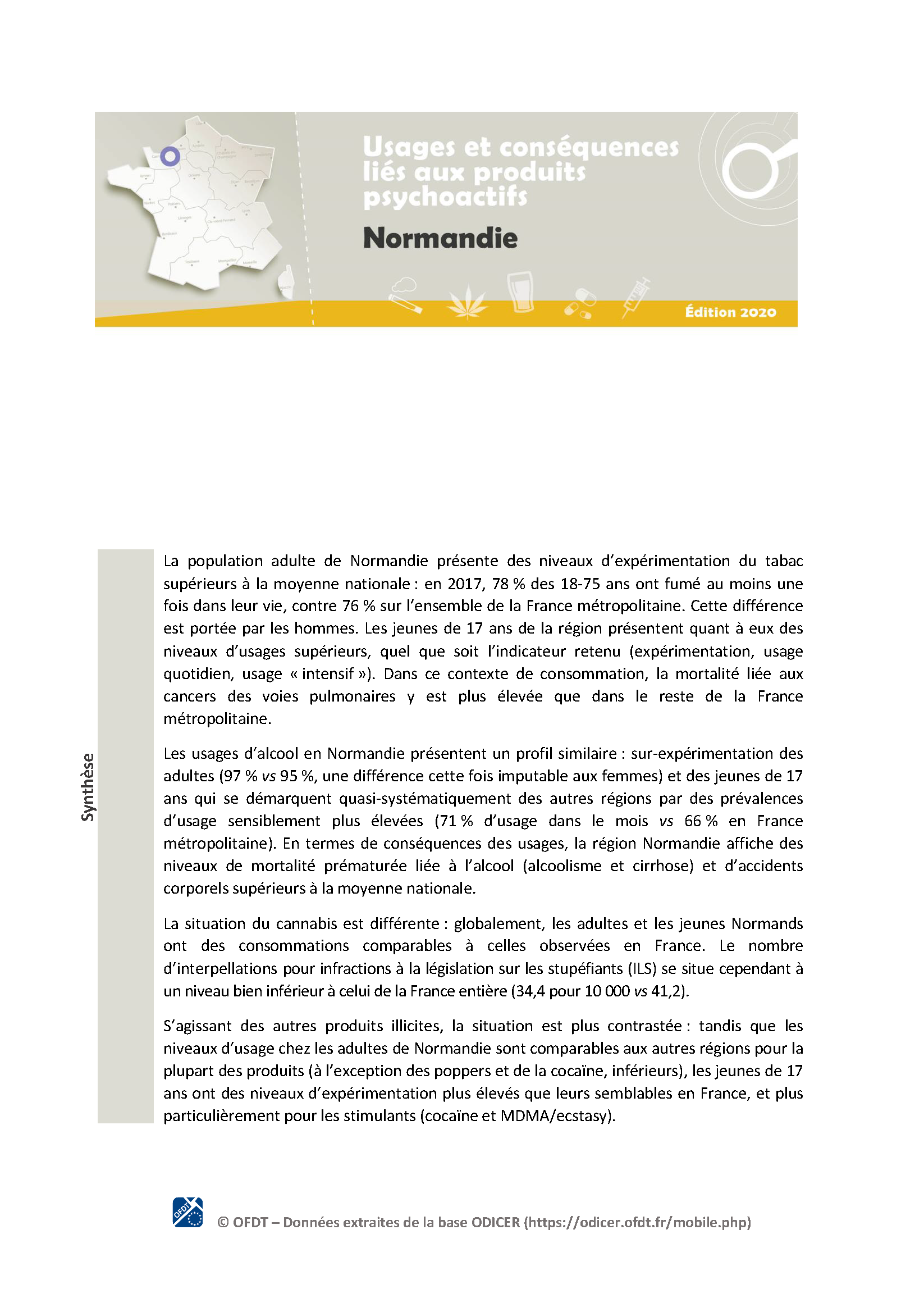 FicheTerritorialeNOR2020 OFDT Page 1
