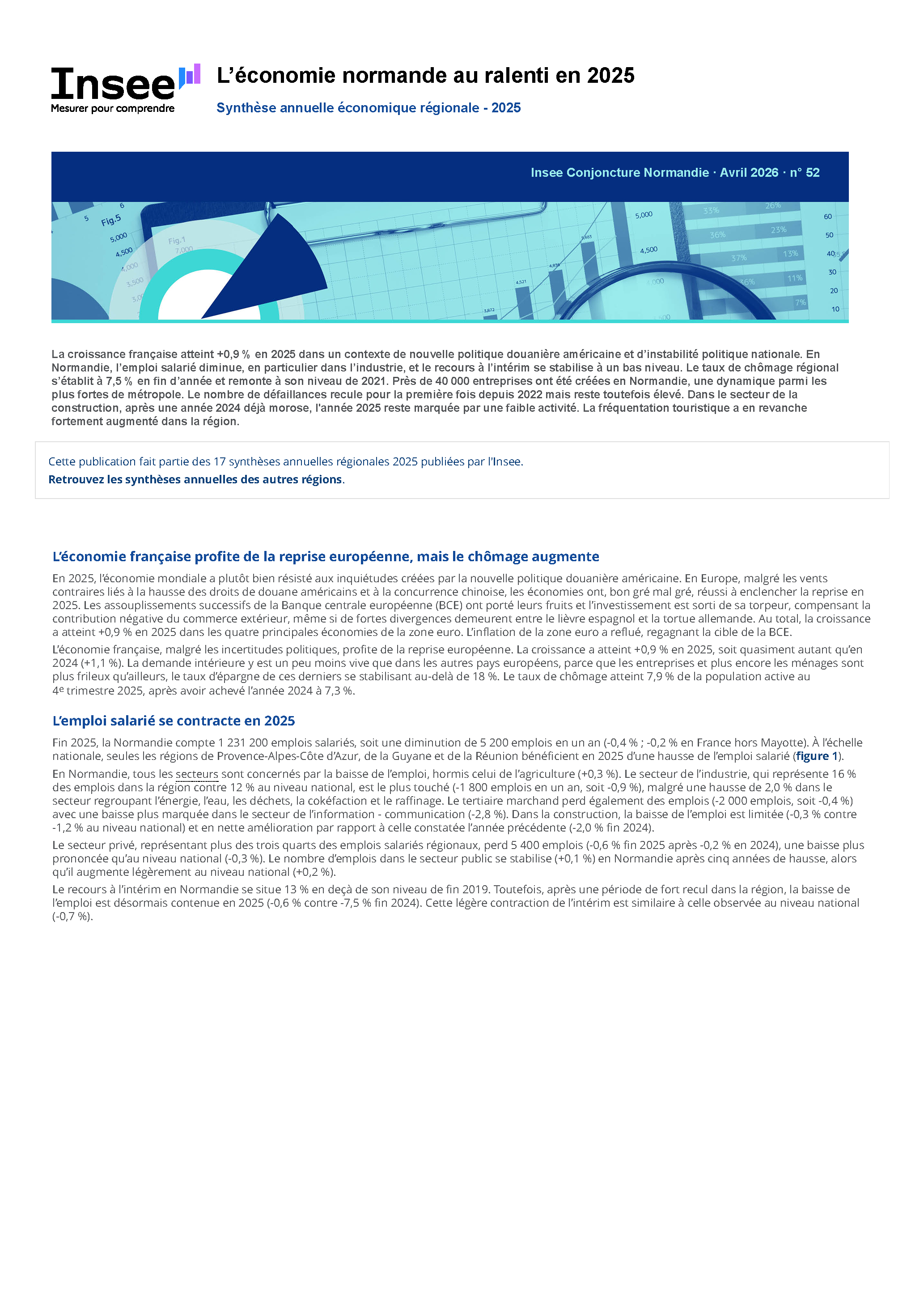 IMG Léconomie normande au ralenti en 2025 Insee Conjoncture Normandie 52 Page 1