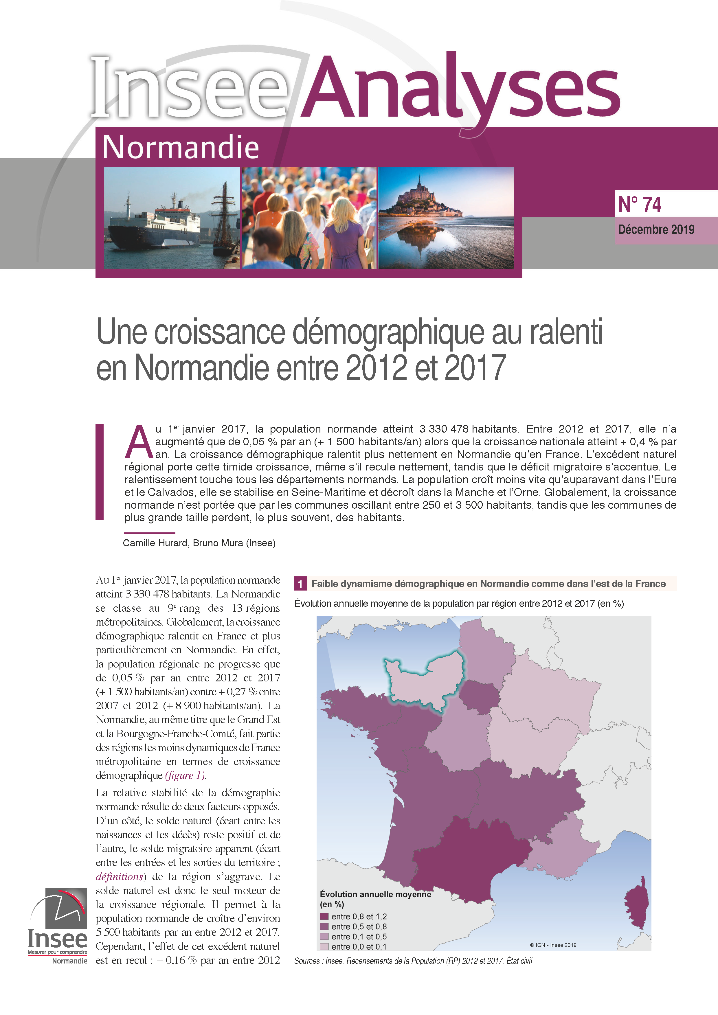 Insee Analyses EvolDemo decembre2019 Page 1
