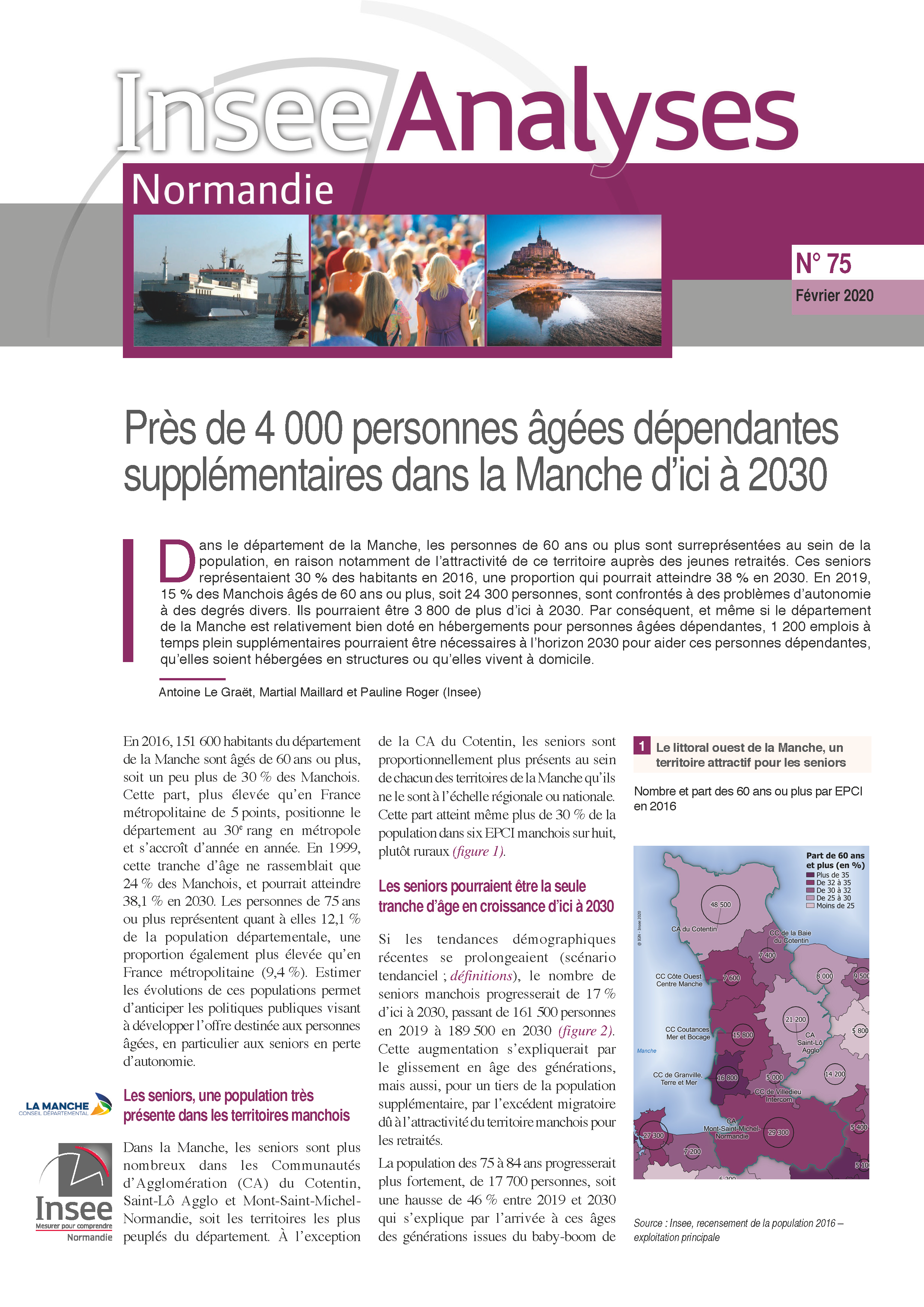 Insee Analyses Dependant Manche num 75 Page 1 Page 1
