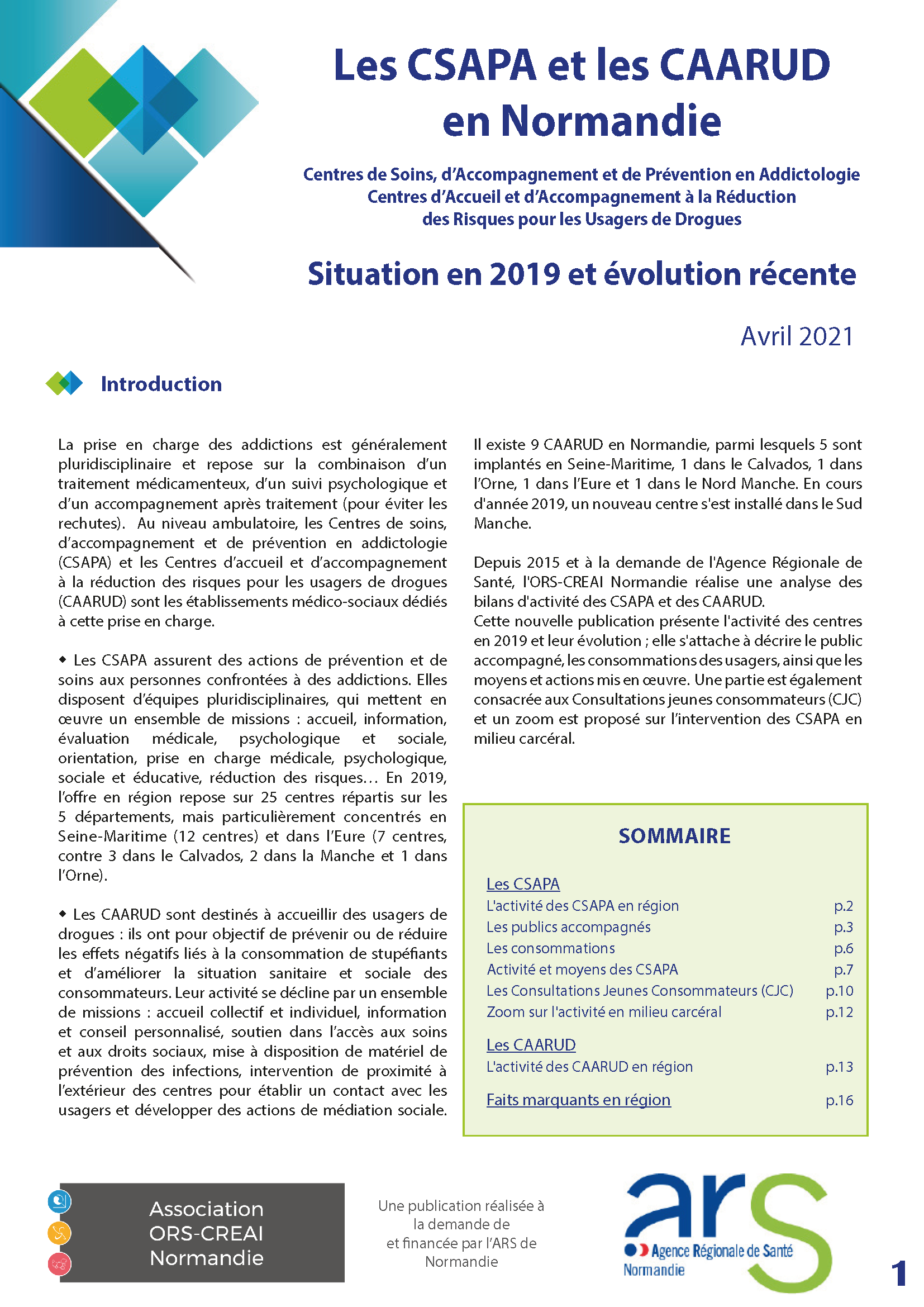 Page1 Synthèse CSAPA CAARUD 2019